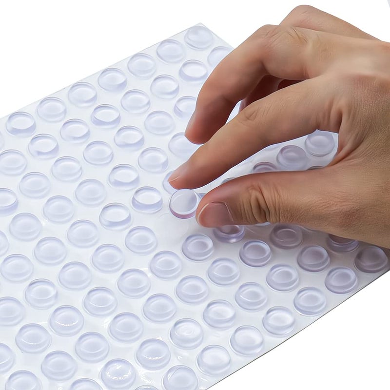 COVERCORNER Super High Viscosity Cabinet Door Bumpers -250 pcs 1/2?iameter Clear Adhesive Pads New PU Material Glass Hardware Bumpers for Drawers  Glass Tops  Small Furniture(250pcs) - Image 1